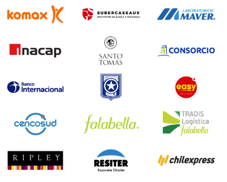Clientes de MAS Consultores en retail, salud y educación: Komax, Instituto Subercaseaux, Laboratorios Maver, Inacap, Santo Tomás, Consorcio, Banco Internacional, Aduanas de Chile, Easy, Cencosud, Falabella, Tradis Logística, Ripley, Resiter y Chilexpress.
